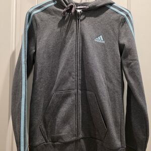 Adidas Womens Gray Hoodie Jacket